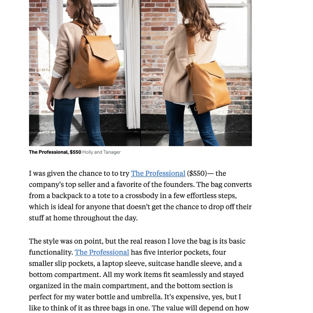 Holly & Tanager Leather backpack + extra straps